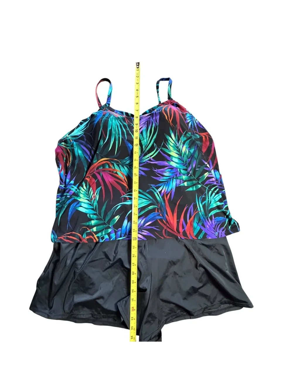 TRIMSHAPER plus size 24W modest one piece attached swim shorts bottom swimsuit